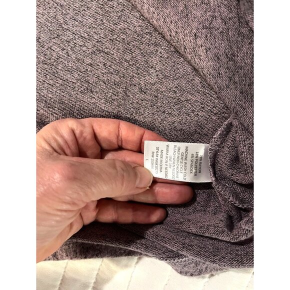 Market & Spruce Purple Heathered 3/4 Sleeve Womens Top L Soft Casual Shirt - Picture 8 of 10